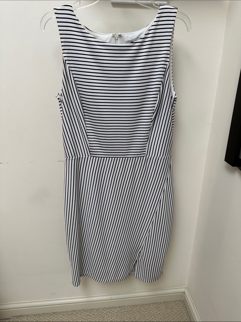 White House Black Market Black and White Striped Dress